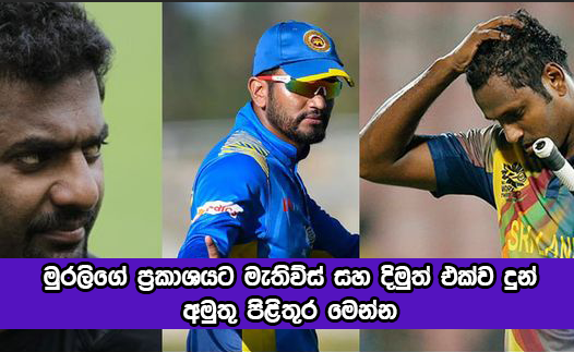 Murali Dimuth and Mathews - මුරලිගේ ප්‍රකාශයට මැතිව්ස් සහ දිමුත් එක්ව දුන් අමුතු පිළිතුර මෙන්න