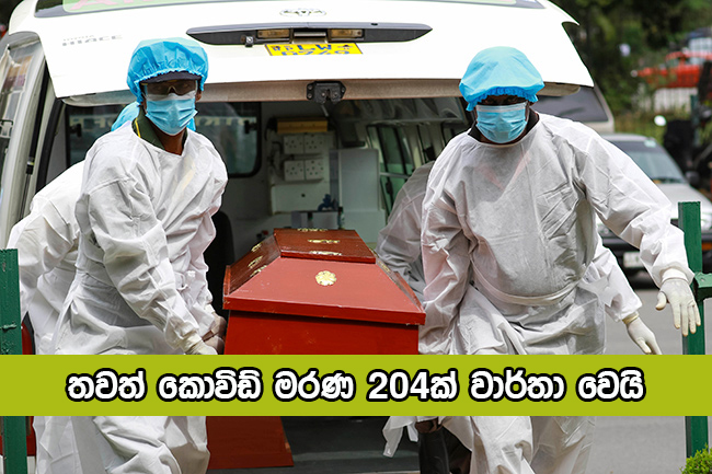 Covid Deaths in Sri Lanka Yesterday - තවත් කොවිඩ් මරණ 204ක් වාර්තා වෙයි