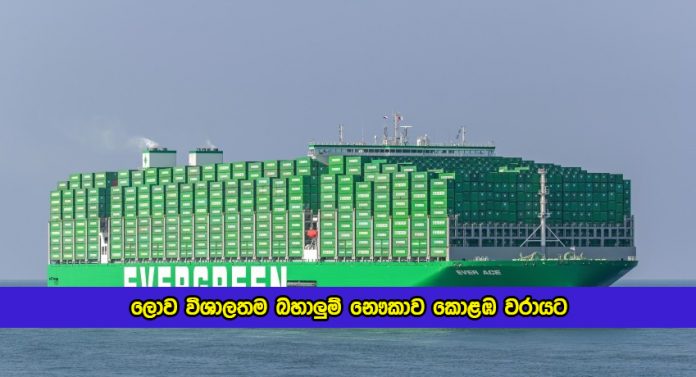 Ever Ace in Colombo Harbour - ලොව විශාලතම බහාලුම් නෞකාව කොළඹ වරායට