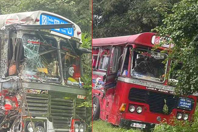 බස් රථ දෙකක් මුහුණට මුහුණ බස් රථ දෙකක් මුහුණට මුහුණ